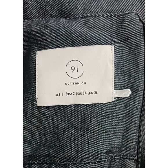 Cotton On Black Denim Jumpsuit Jean Overall Sz 2 - Picture 5 of 9